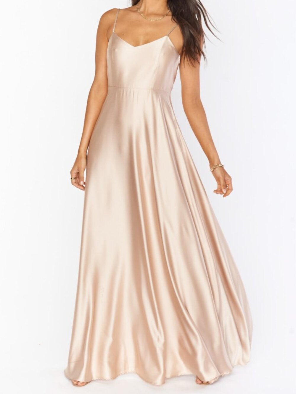 Faith Maxi Dress XXS 00 Champagne Luxe Satin